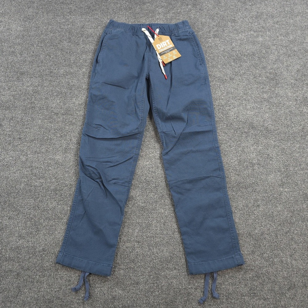 Topo Designs Pants Womens Small Blue Dirt Chino Organic Cotton Drawstring Hiking